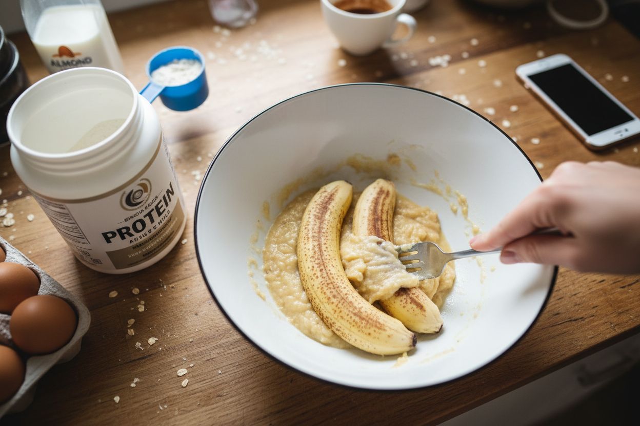 Pancakes protéinés à la banane terminé
