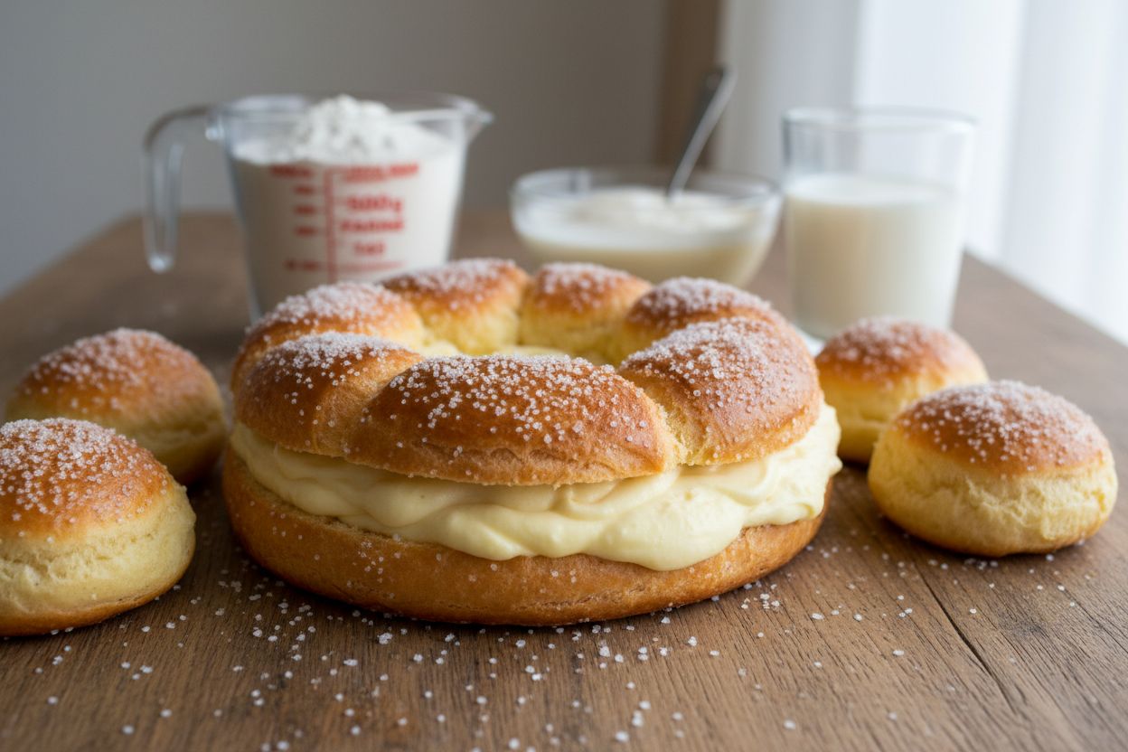 Tarte tropézienne sans œuf terminé