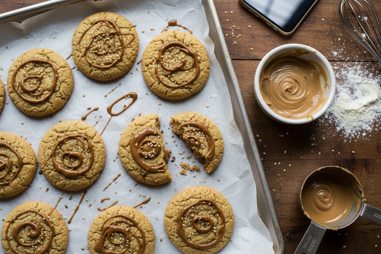 Cookies moelleux au tahini terminé