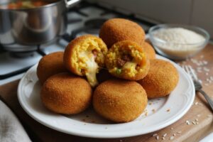Arancini siciliens (boulettes de riz frites)