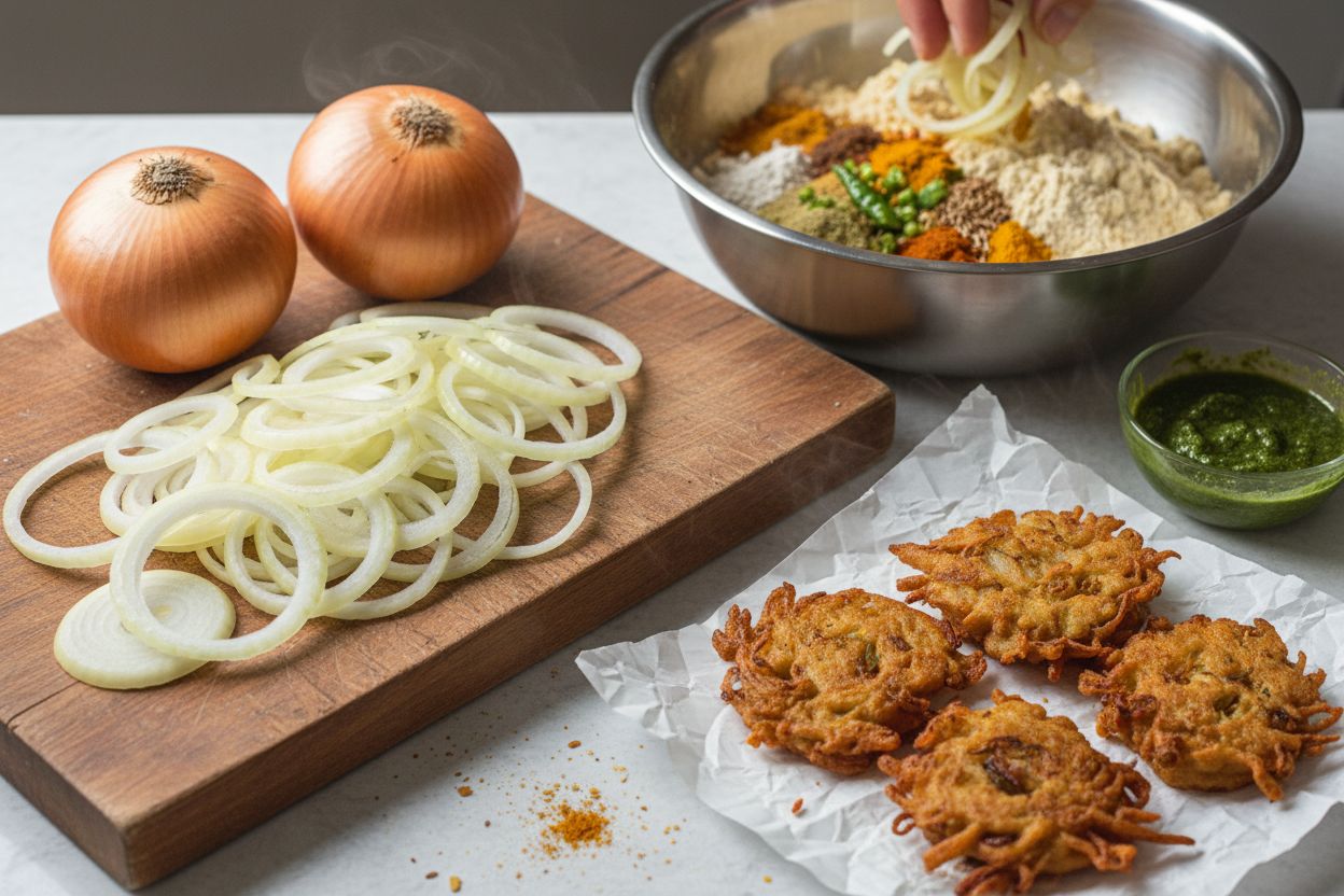 Recette Bhajis Oignon Indien Croustillants et Moelleux Facile