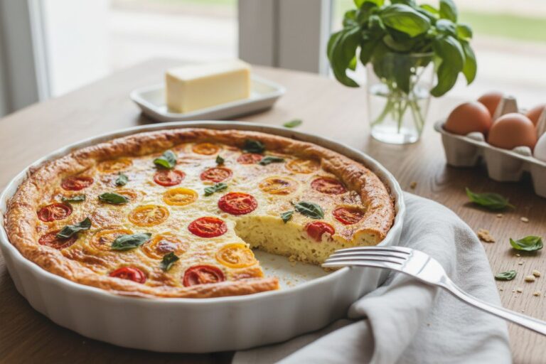 Quiche sans pâte tomates basilic Recette saine facile vitaminée