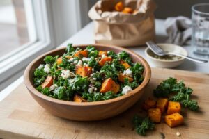 Salade de chou kale et patate douce rôtie