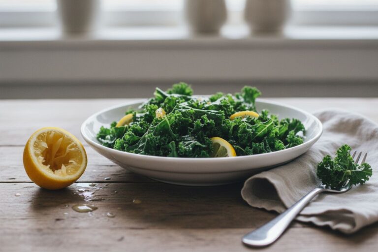 Salade de kale au citron Délicieuse Tendre et Ultra Nutritive