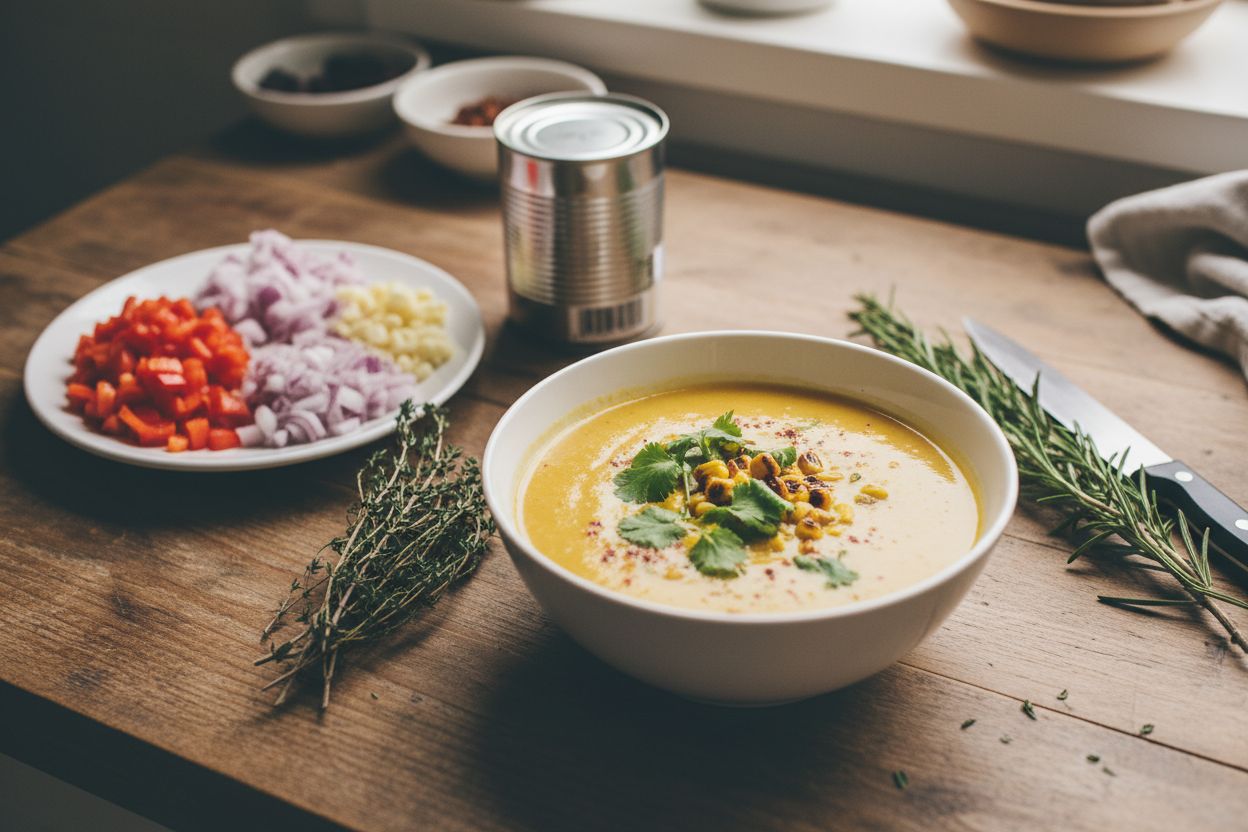 Soupe Mexicaine au Maïs Doux Recette Végétarienne Parfumée