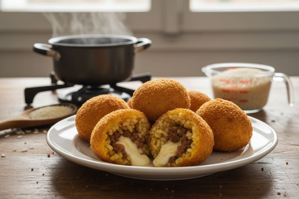 Arancini siciliens (boulettes de riz frites)