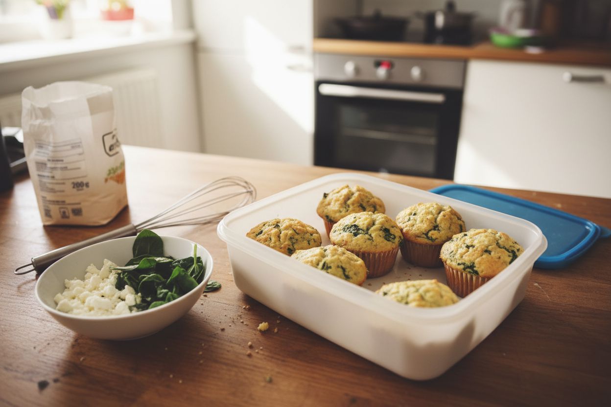 Muffins salés féta-épinards (lunchbox)