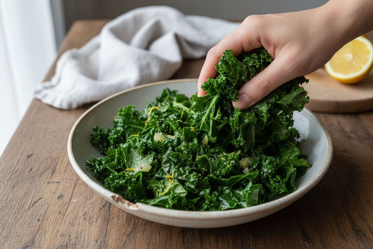 Salade de chou kale massé au citron