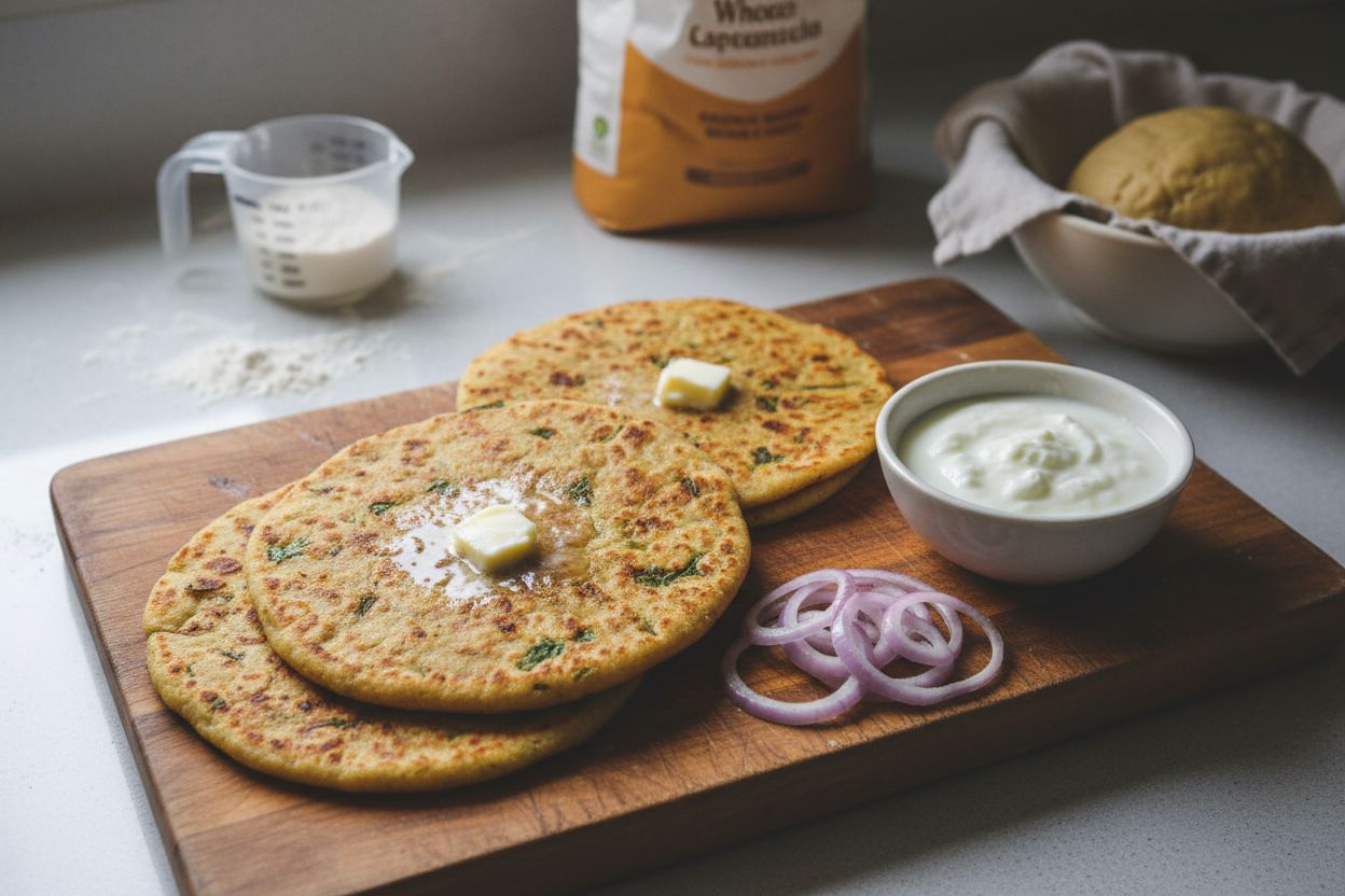 Aloo paratha indien terminé