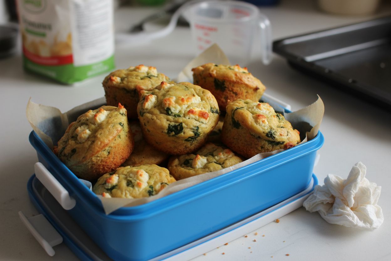 Muffins salés féta-épinards (lunchbox) terminé