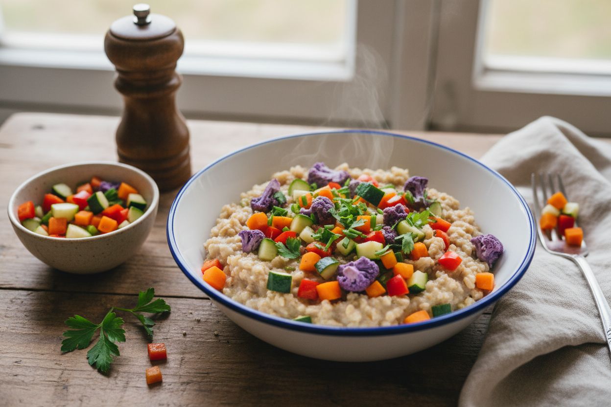 Porridge salé aux légumes terminé