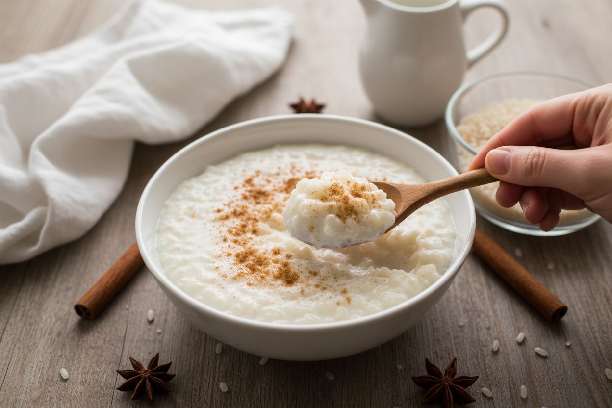 Riz au lait à la cannelle terminé