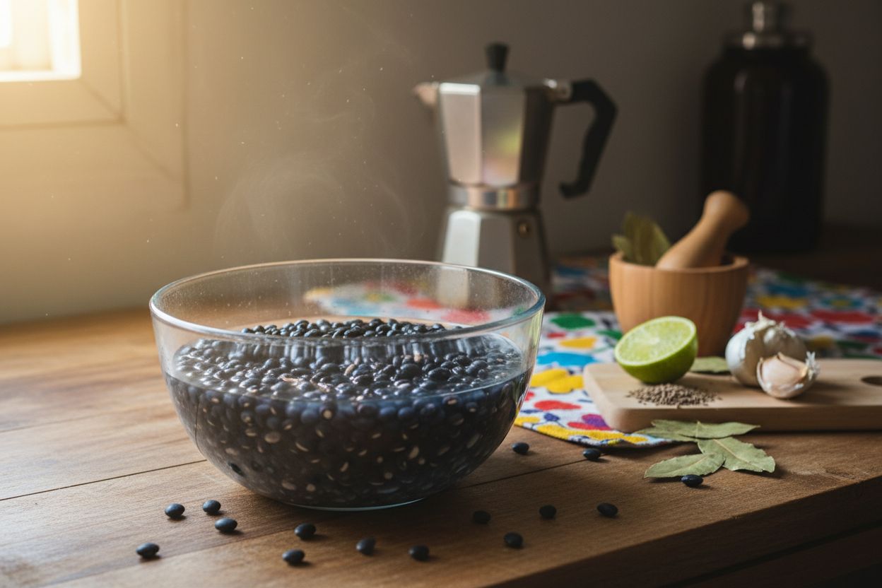 Soupe de haricots noirs à la cubaine terminé