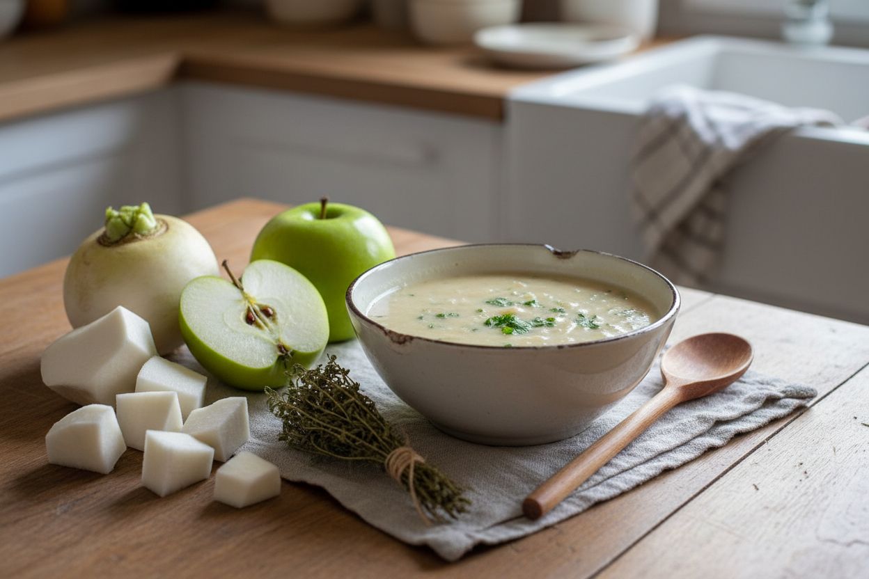 Soupe de navets et pommes Granny terminé