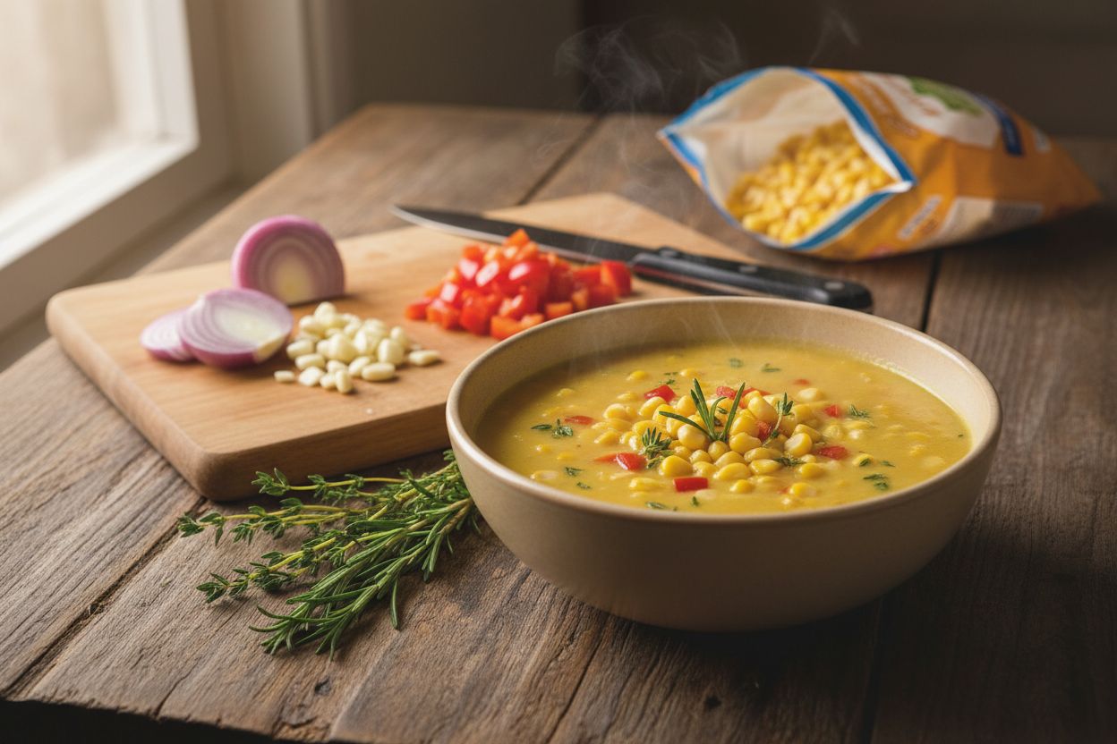 Soupe de maïs doux à la mexicaine terminé