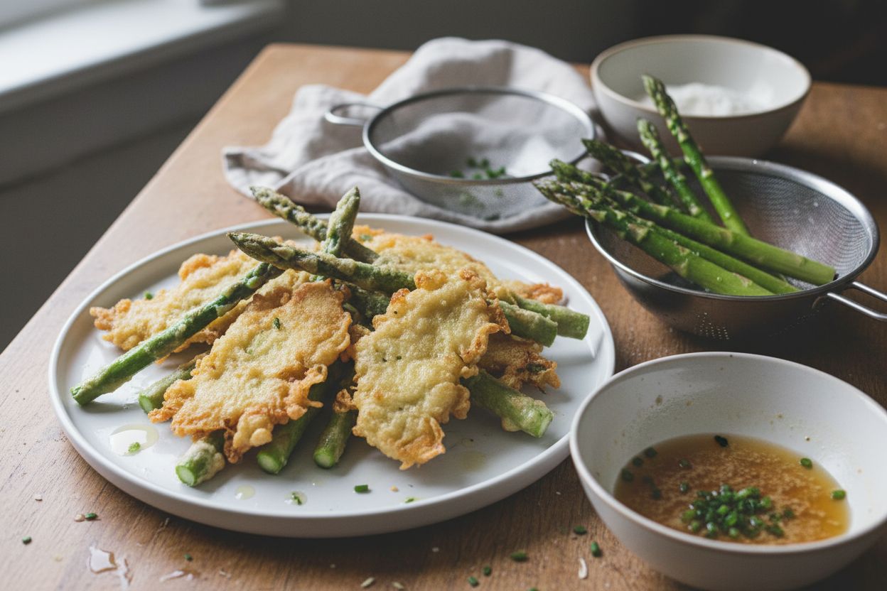 Tempura d'asperges terminé