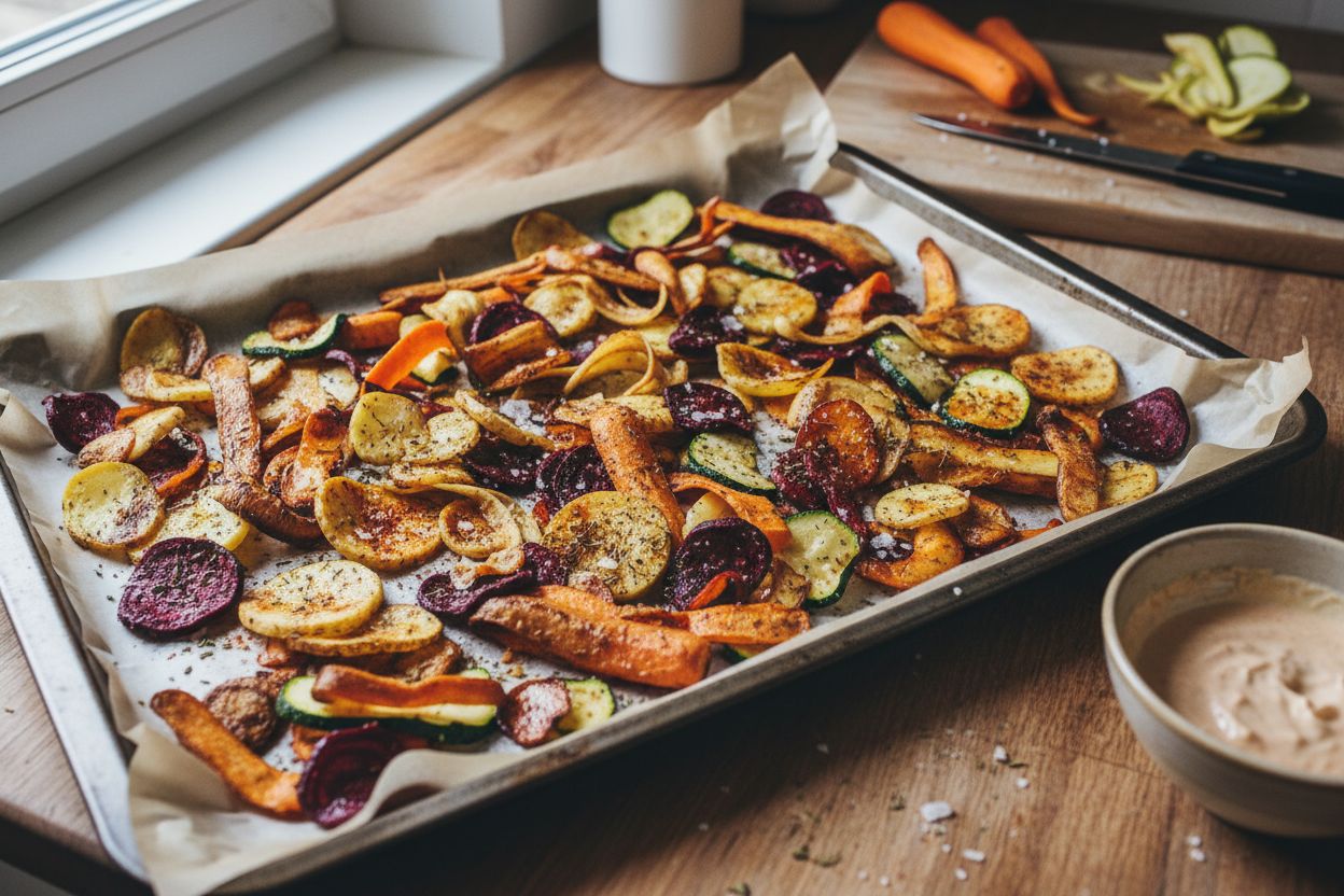 Cuisiner les épluchures de légumes (chips) terminé