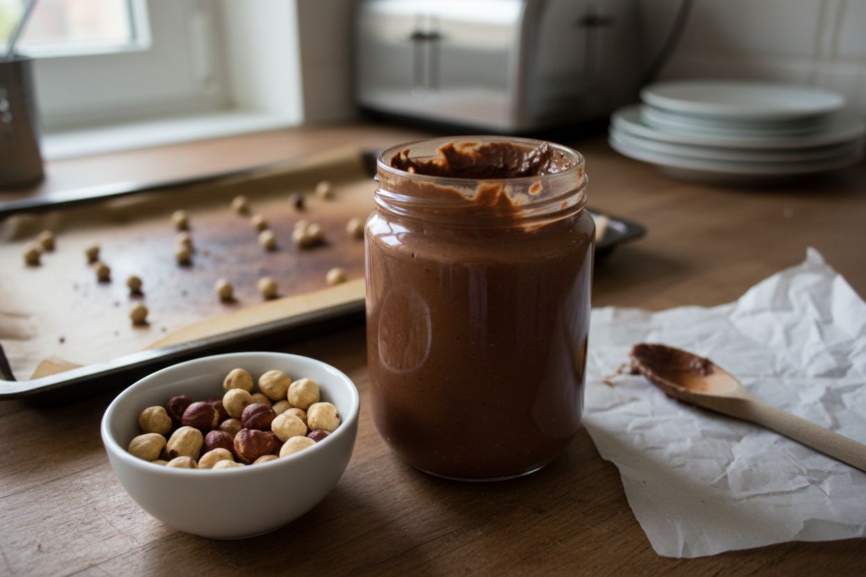 Pâte à tartiner chocolat-noisette maison sans huile de palme terminé
