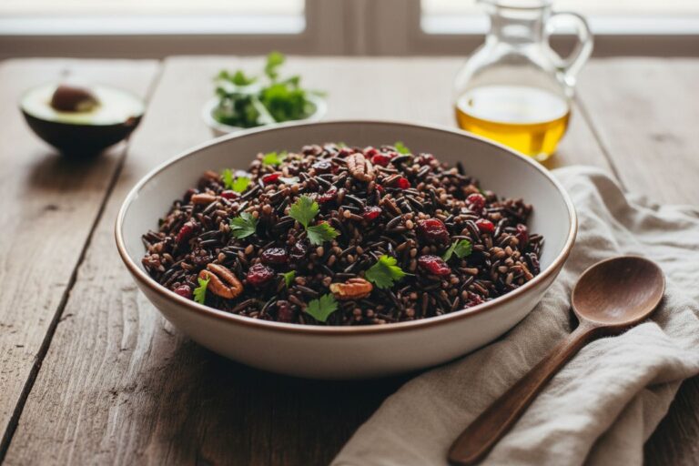 Salade de riz sauvage aux fruits rouges Recette saine et énergisante