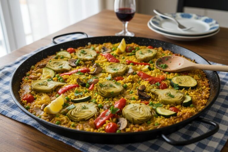 Paella végétarienne aux artichauts Recette parfumée et gourmande