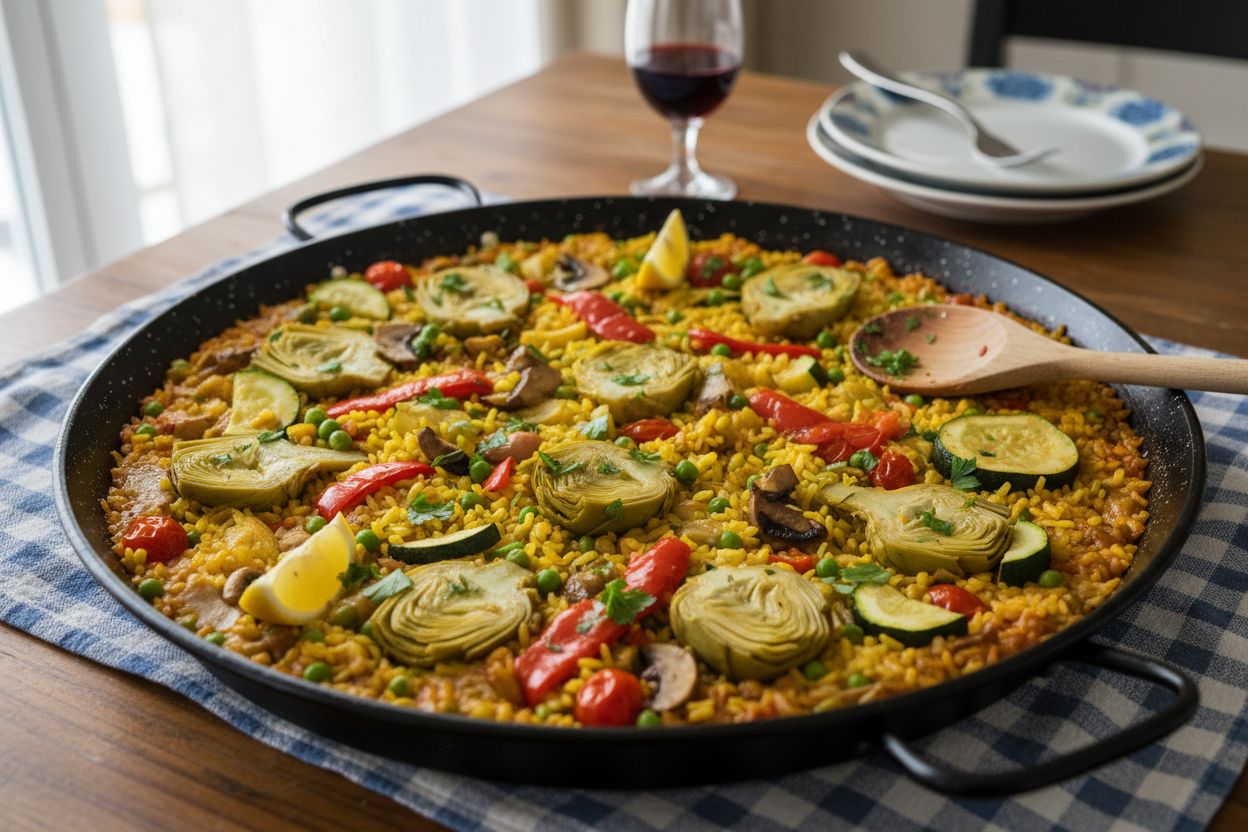 Paella végétarienne aux artichauts Recette parfumée et gourmande