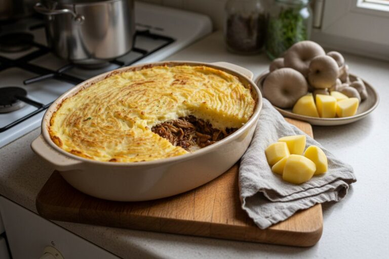 Parmentier végétarien de pleurotes effilochés recette gourmande