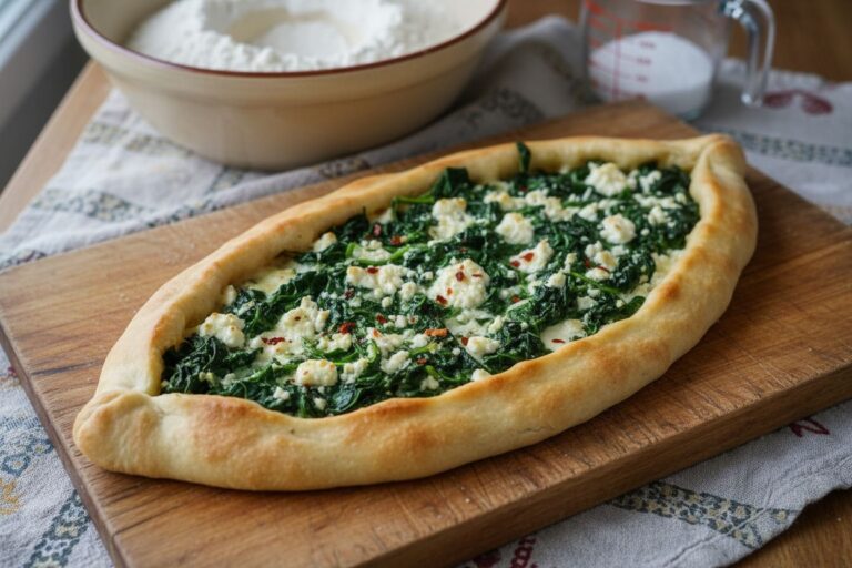 Pide épinards fromage Recette facile Moelleux gourmand