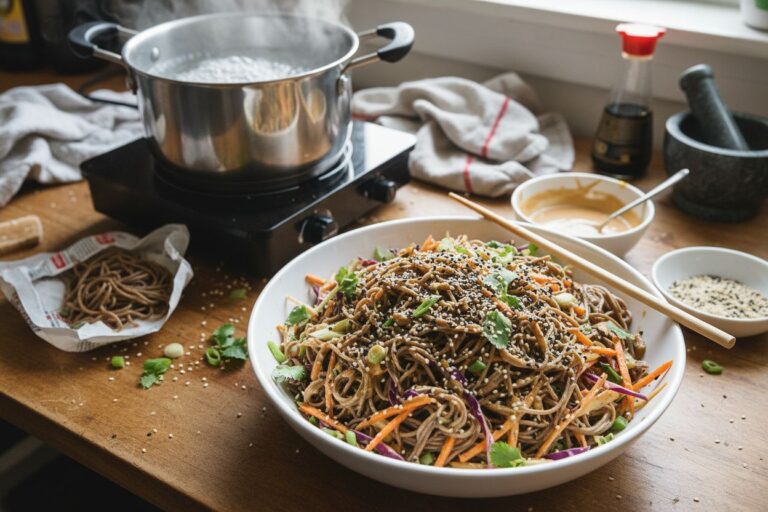 Recette Soba au Sésame Salade Fraîche et Énergisante