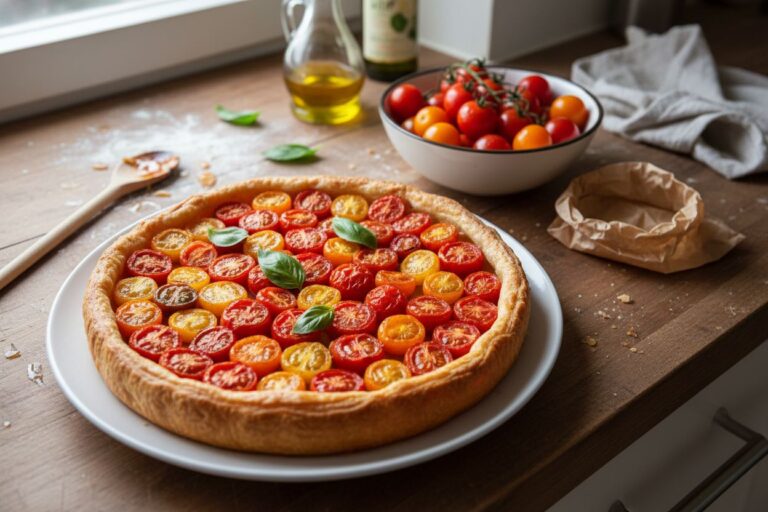 Tarte Tatin Salée Tomates Cerises Chèvre Recette Végétarienne Créative