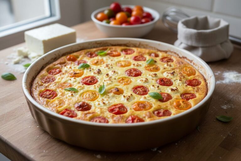 Clafoutis salé tomates feta Recette méditerranéenne facile