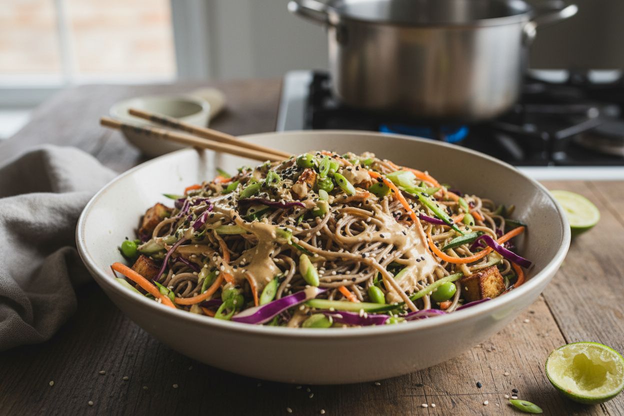 Salade de nouilles soba au sésame