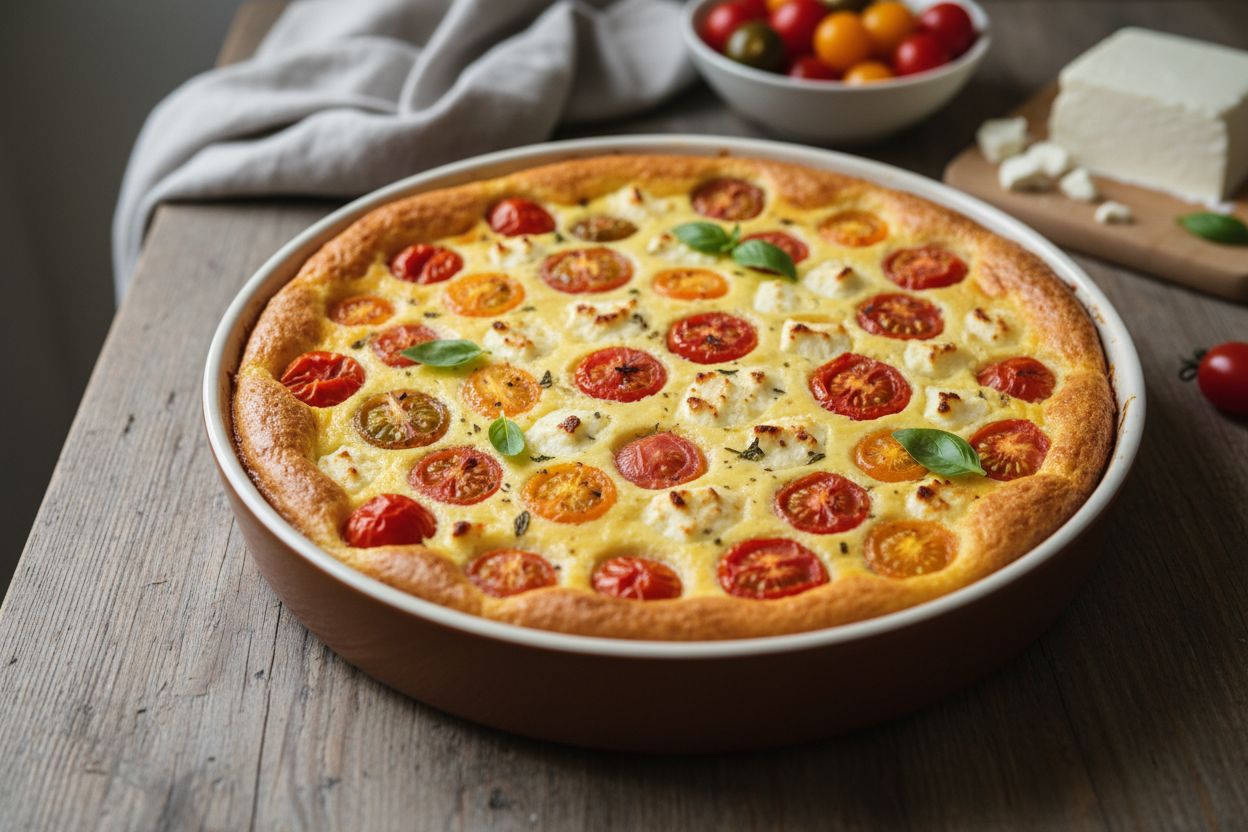 Clafoutis aux tomates cerises et feta