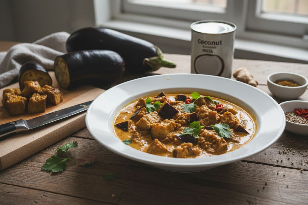 Curry d’aubergines fondantes