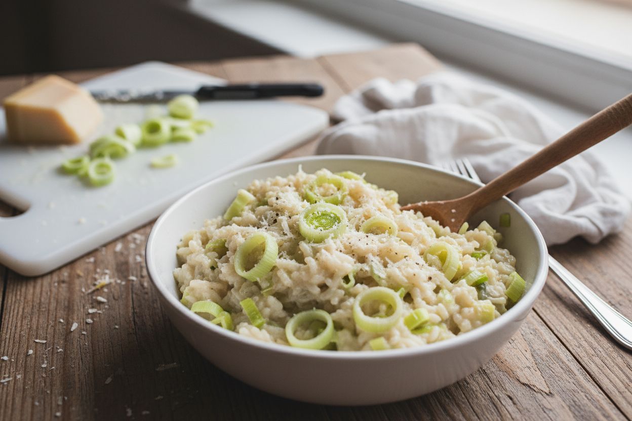 Risotto aux poireaux et parmesan