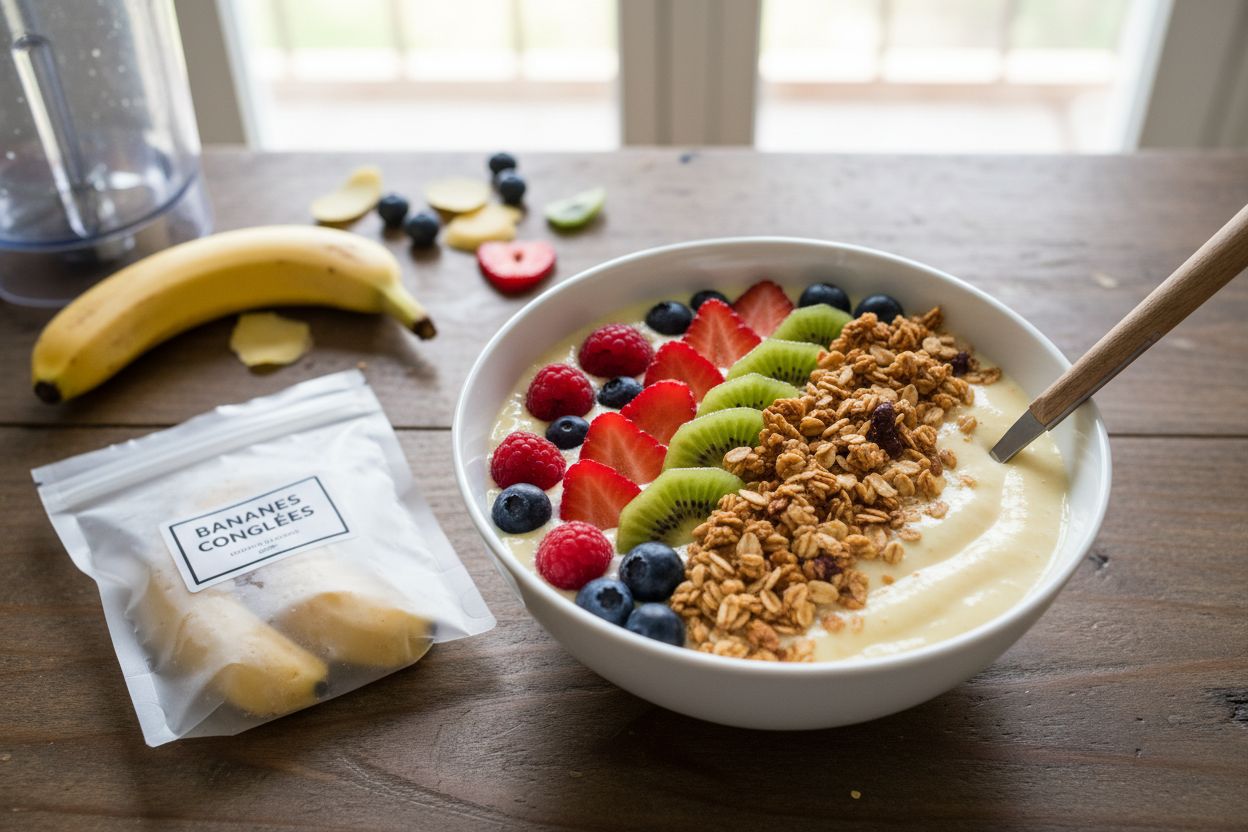 Smoothie bowl aux fruits et granola