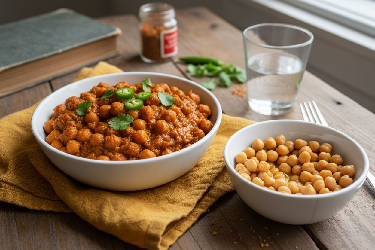 Chana masala (pois chiches épicés) terminé