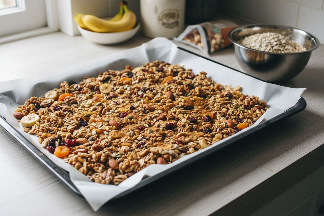Granola maison sans sucre raffiné terminé