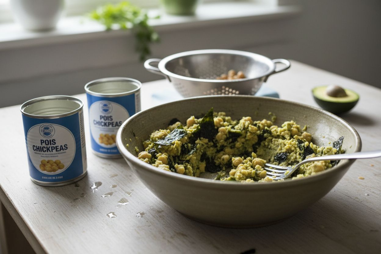 Salade de pois chiches façon “thon” à l’algue nori terminé