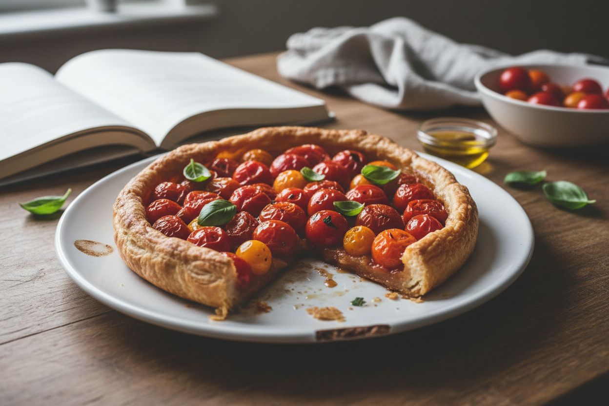 Tarte tatin aux tomates cerises terminé