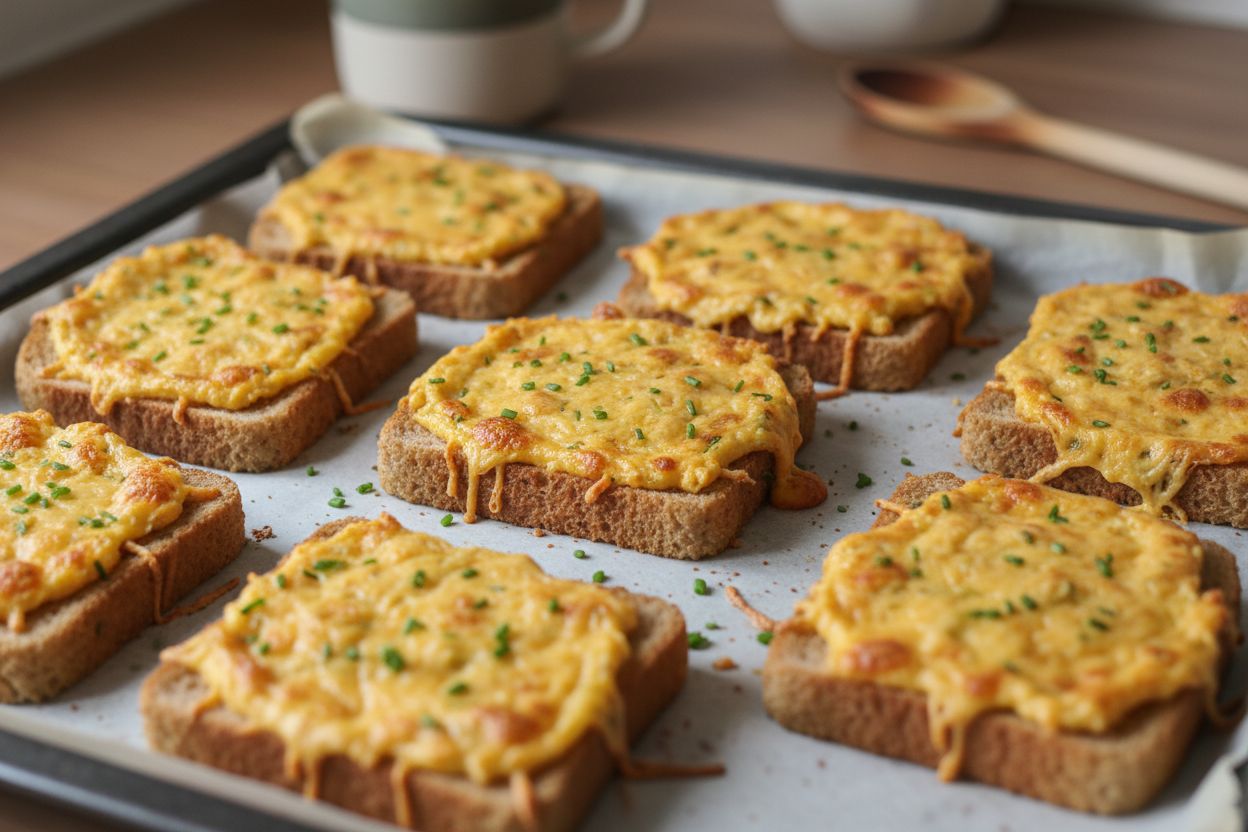Welsh rarebit végétarien terminé