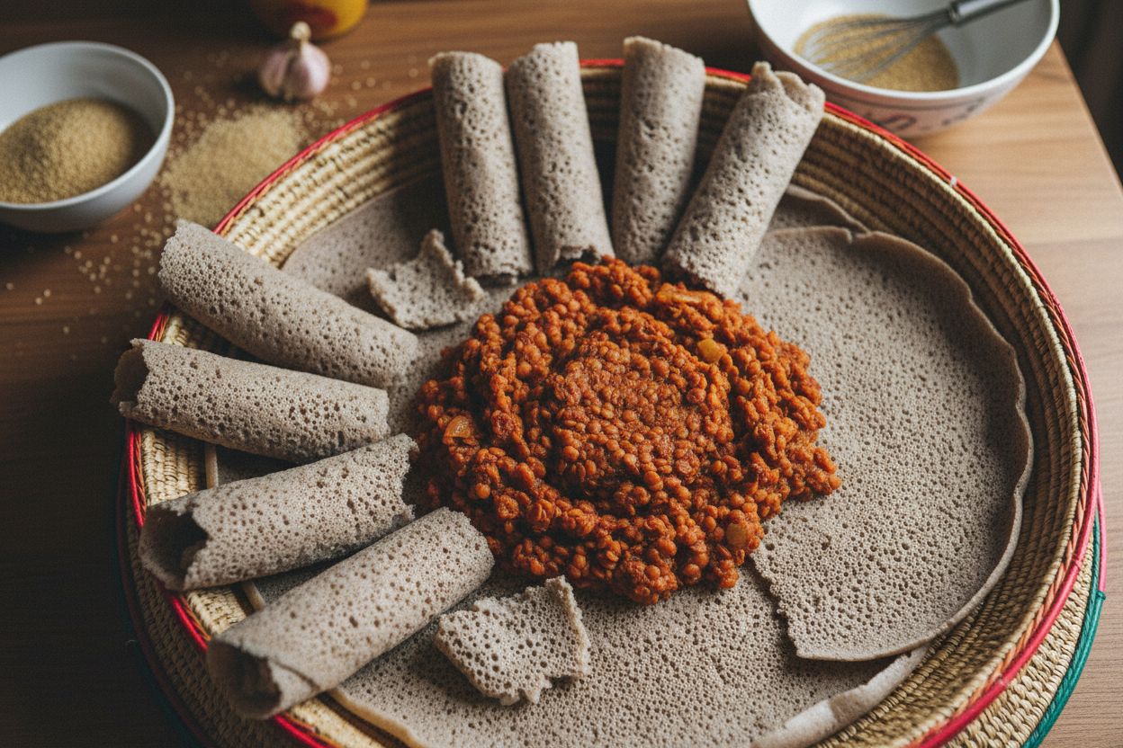 Injera et misir wot éthiopien terminé