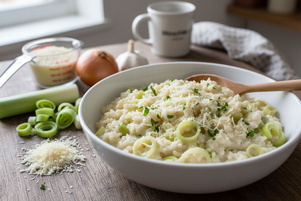 Risotto aux poireaux et parmesan terminé