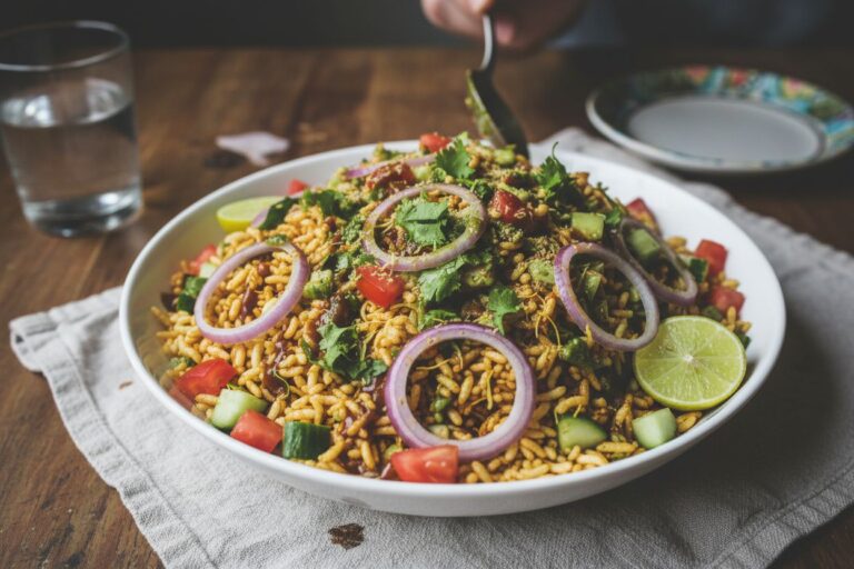 Recette Bhel Puri Indien Un Snack Epice au Riz Soufflé Croquant