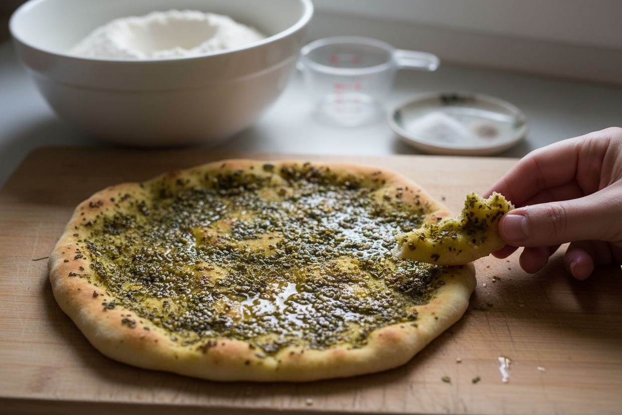 Recette Manouché au Zaatar Le pain libanais facile et gourmand