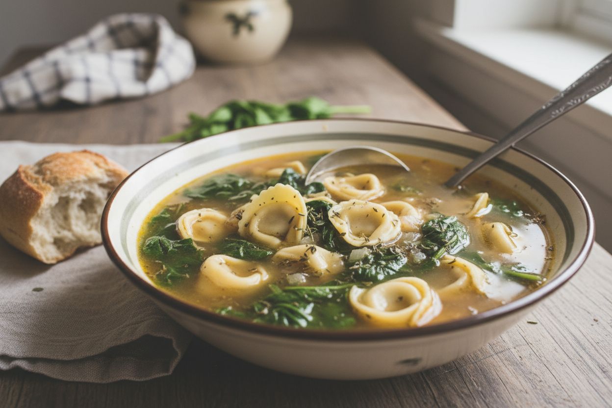 Soupe Tortellini Épinards Recette Familiale Réconfortante