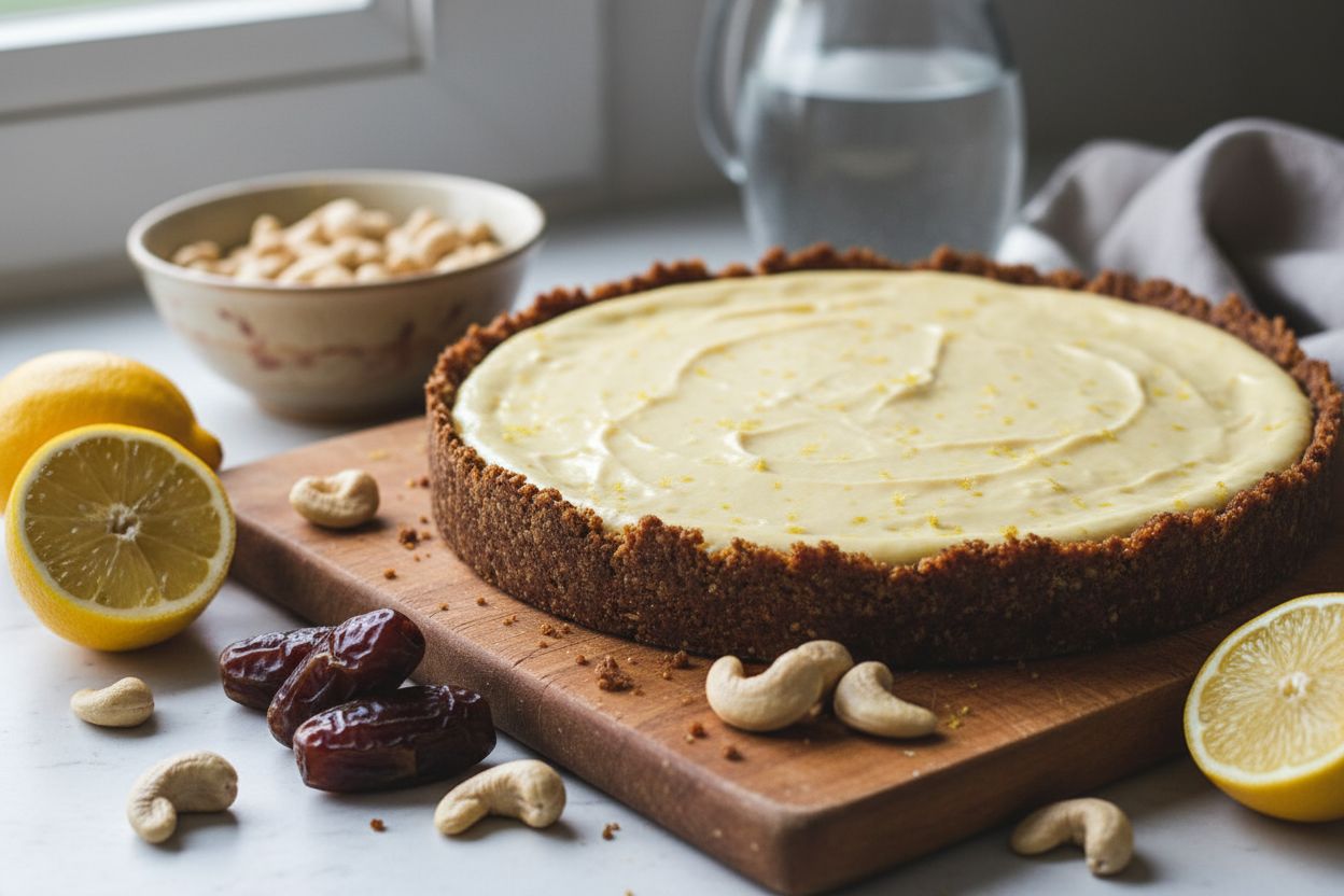 Tarte Citron Cajou Crue Recette Vegan Facile et Énergisante