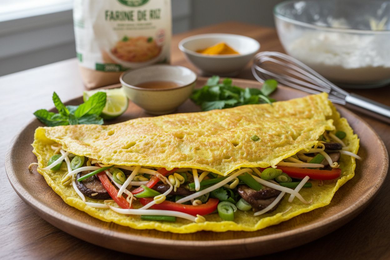 Banh Xeo Vegan Recette Authentique et Croustillante Saveurs d'Asie