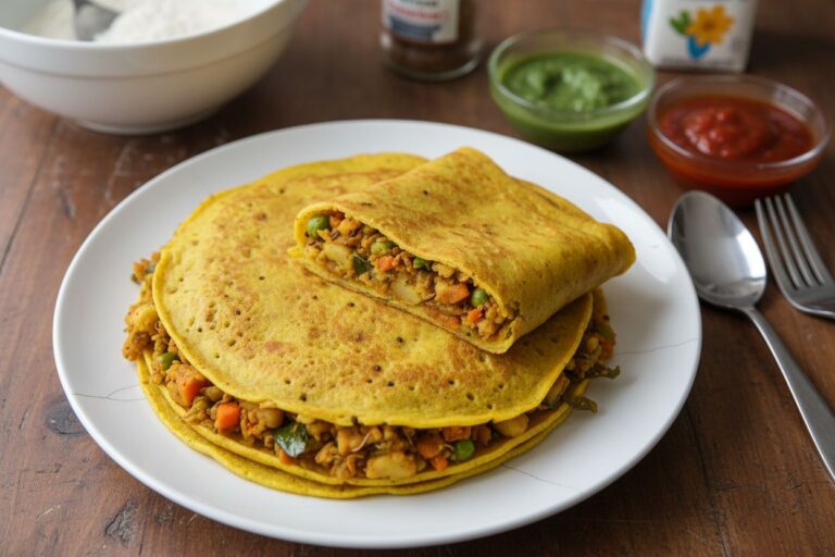 Crêpe Indienne Farcie Recette Végétarienne Épicée et Gourmande