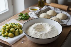 Gözleme turque aux pommes de terre et herbes