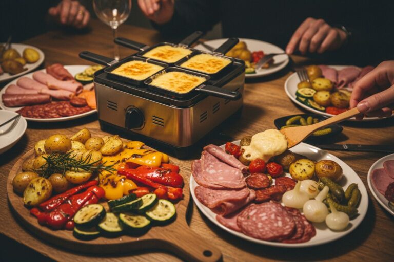 Raclette végétale gourmande légumes rôtis et charcuterie sans viande